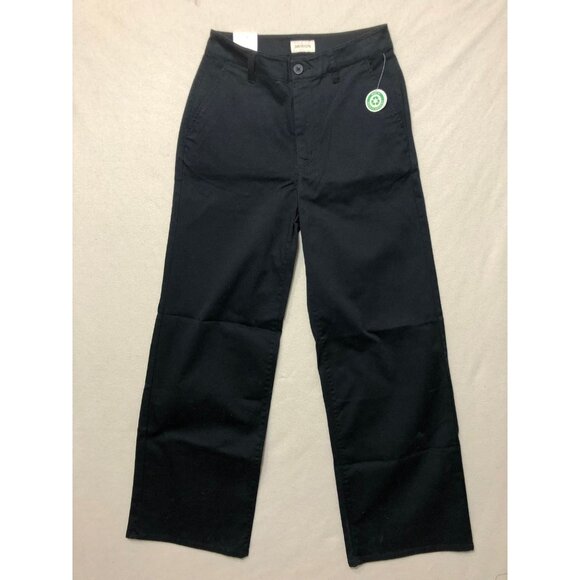 Brixton Wide Leg Pants Womens 25 High Waisted Black Chino Relaxed Fit - Picture 1 of 7